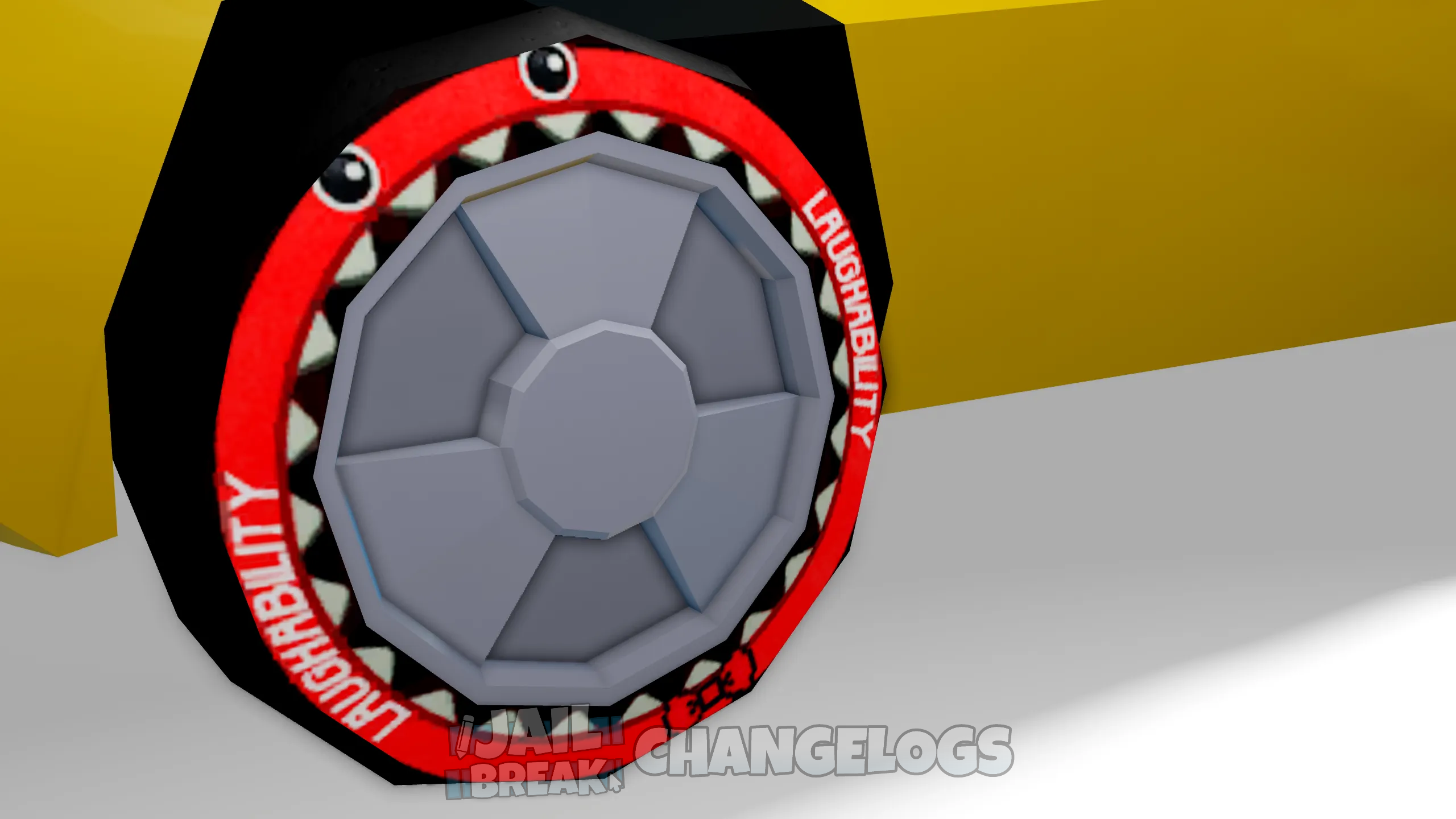 Laughability Merch laughability (Tire Sticker) | Jailbreak Changelogs